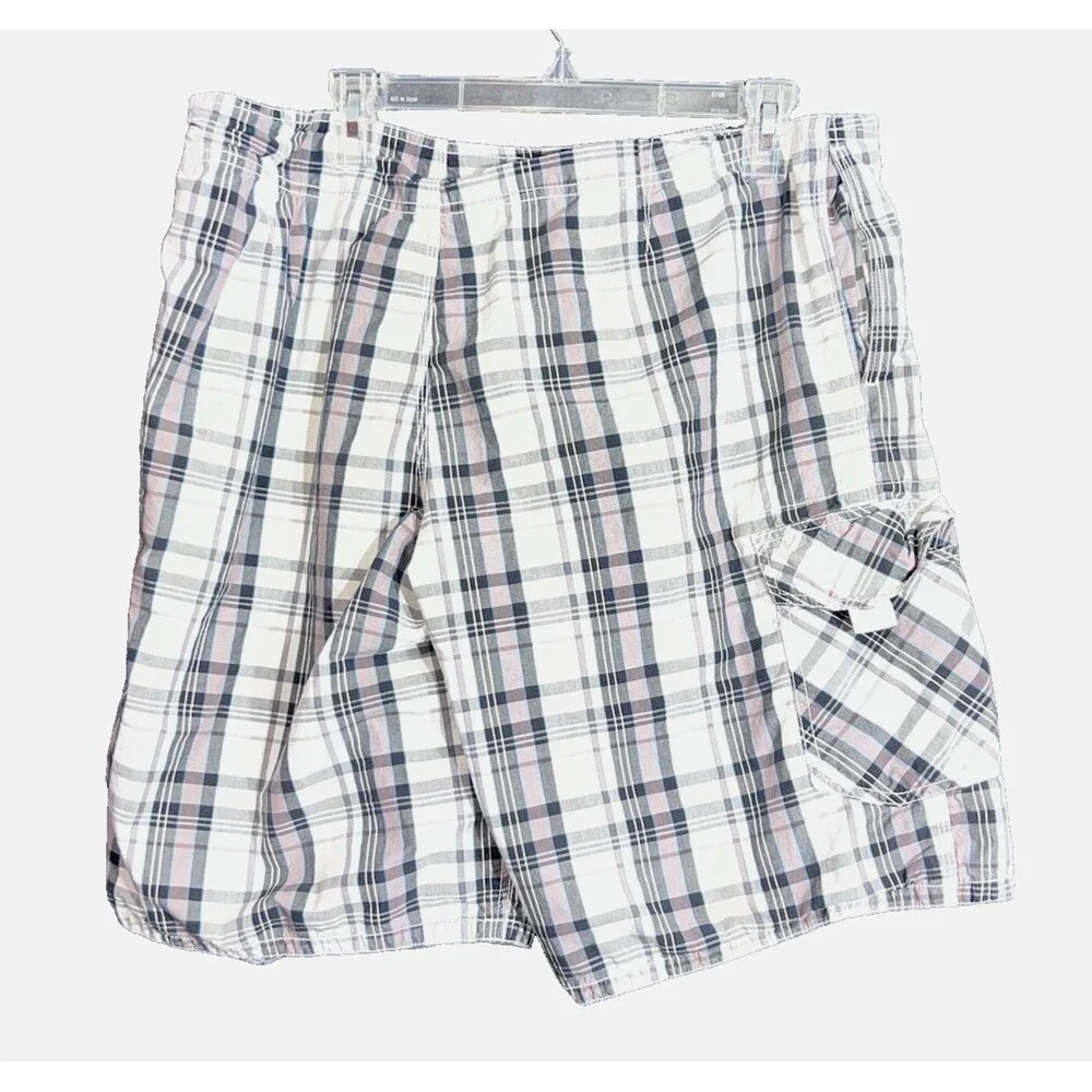 Old Navy Plaid Shorts Mens Size Large Mesh Liner Tie Front Summer‎ Vacation
